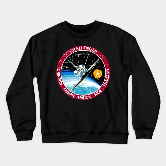 STS-7 Challenger Vintage Crewneck Sweatshirt by Mandra